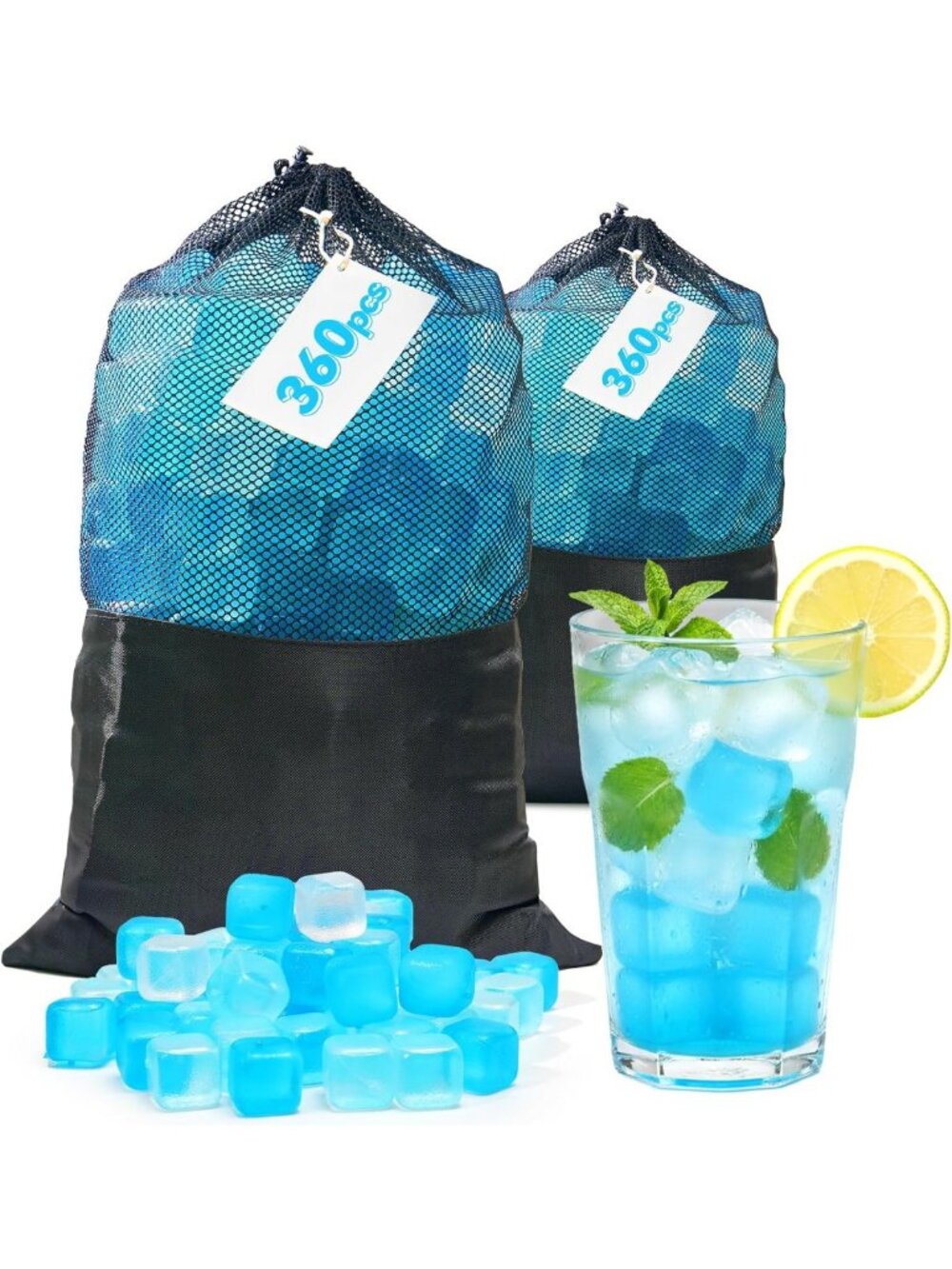 720 Reusable Refreezable Plastic Ice Cubes - Eco-Friendly, No Melt, Perfect for